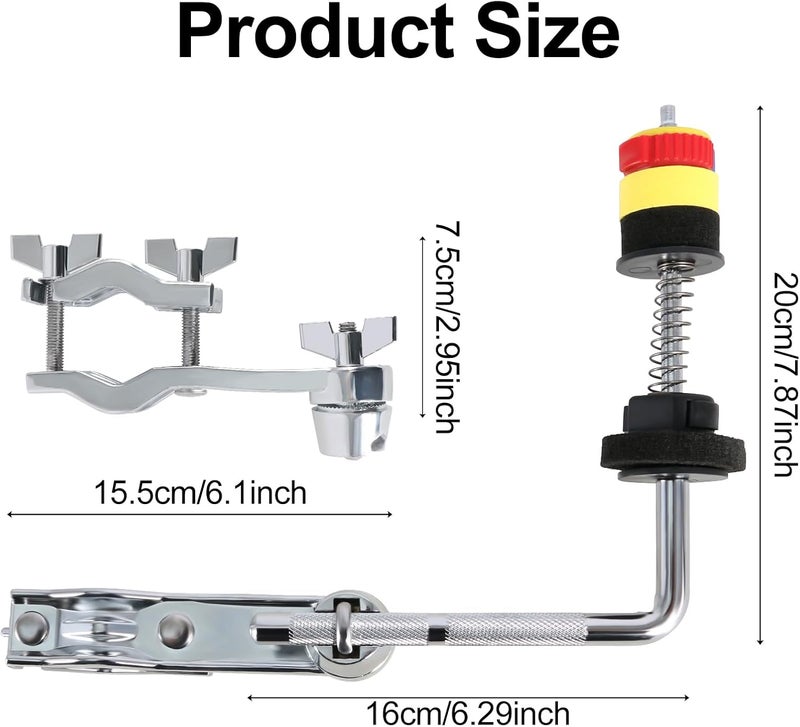 RANMING Hi-hat Cymbal Clamp Cymbal Stand Arm for Drum Set L-Shaped Cymbal Clamp,Adjustable Cymbal Arm for 15-28mm Cymbal Stands,Hi Hat Cymbal Stand Extension Arm for Drummer Beginner - Image 2